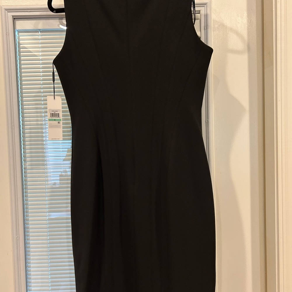 Calvin Klein Black Halter Sheath Dress Cocktail